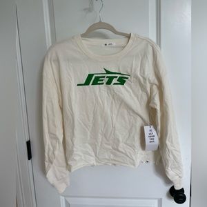 ‘47 Brand Women’s New York Jets Long Sleeve Crop Tee - Large - NWT